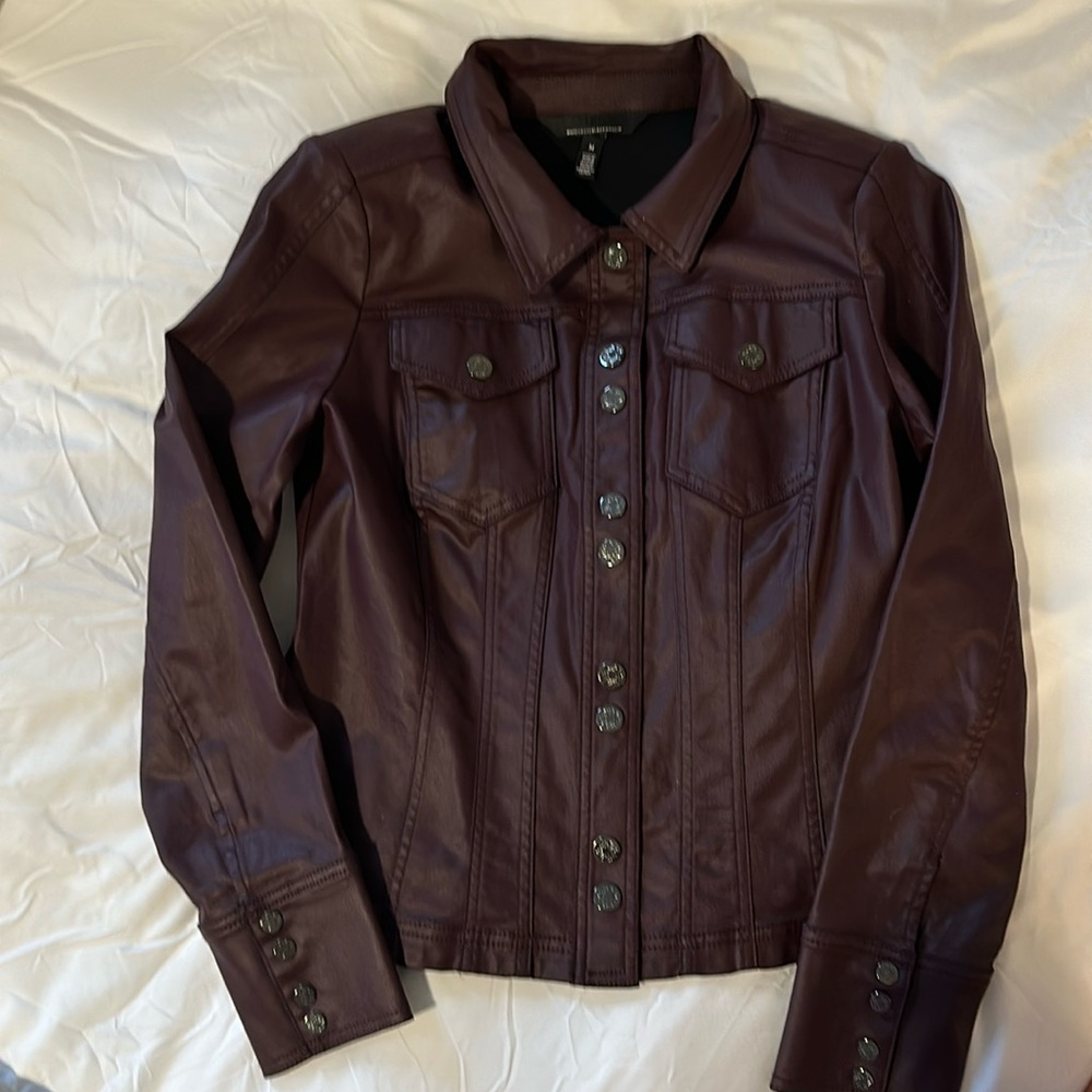 White House Black Market coated faux leather jacket size medium